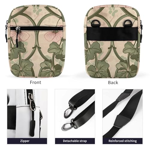 Satchel Tote Bag Messenger Bag Vine Leaves And Flowers Printed Mini Sling Bag Purse Suitable for Work Travel3