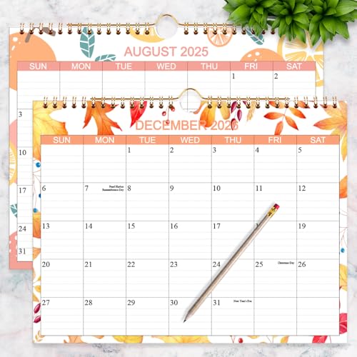 calendar 2025-2026 - wall calendar from aug 2025 to dec 2026- monthly calendar with 140gsm thick paper for planning and organizing for home or office 85 x 11 in wall calendar 2025-2026