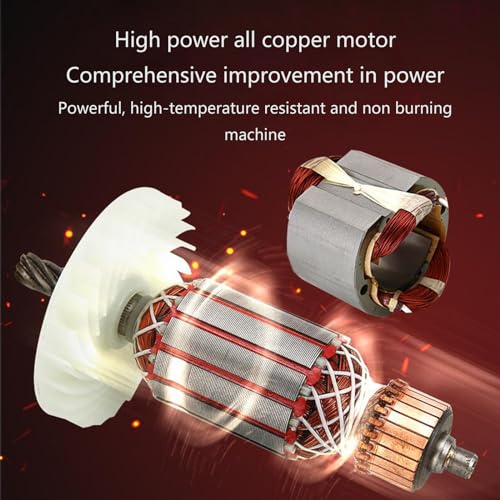 Martillo Demoledor Eléctrico de 2200W para Concreto, de Alta Resistencia, con Mango Giratorio 360° para Zanjas y Demolición de Muros