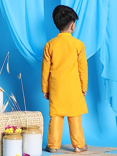 Image of VASTRAMAY Boys' Kurta Pyjama Set | Georgette Kids Ethnic Festive Outfit | Traditional Outfit