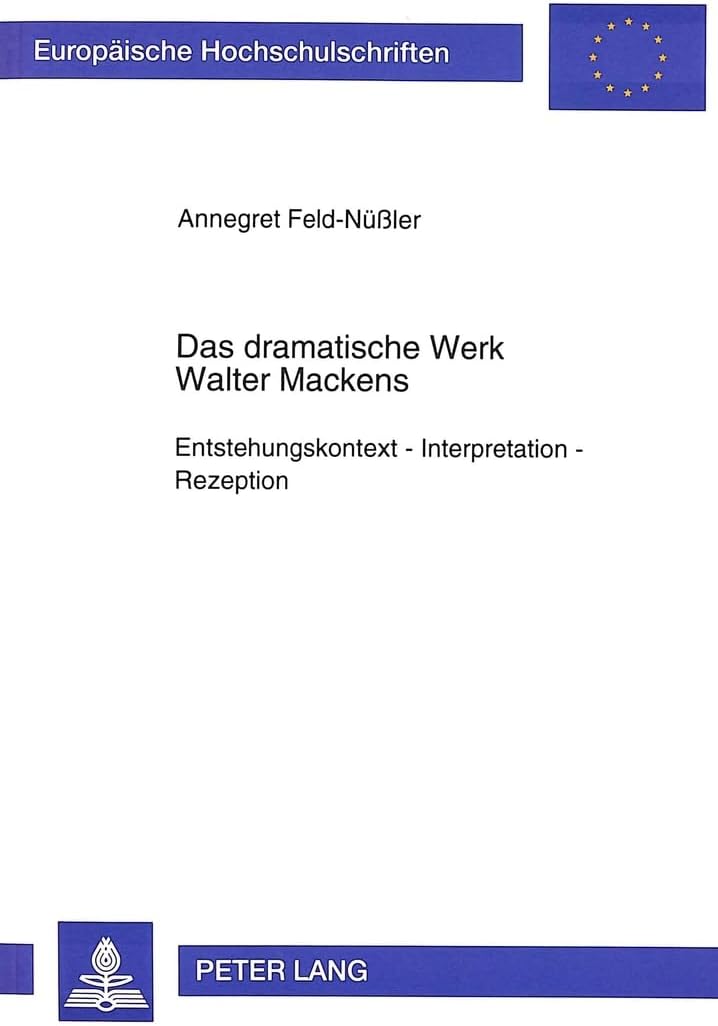 Das dramatische Werk Walter Mackens: Entstehungskontext - Inte