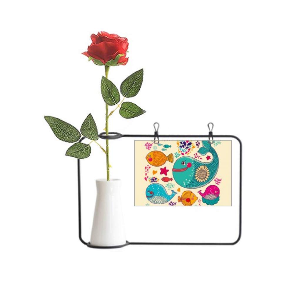 Fleurs artificielles colorées Celebration Fish oubliez l'arrosage avec ce vase