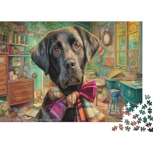 Rompecabezas de Labrador elegante de 1000 piezas en papel reciclado con acabado vibrante de 70x50