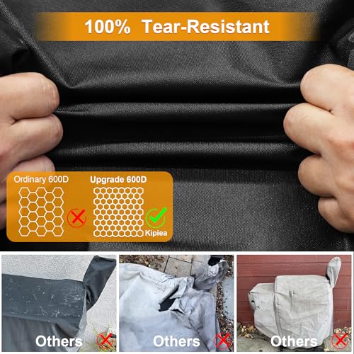 Image of Kipiea 600D Pellet Grill Cover for Z Grills 700 Series & 10502B, Heavy Duty Waterproof BBQ Smoker Cover for All-Weather Outdoor Storage Protection, Windproof, UV Resistant, Tear & Fade Resistant