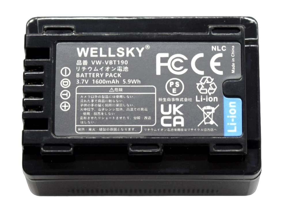 Amazon | WELLSKY VW-VBT190-K VW-VBT190 互換バッテリー [ 純正充電器 Amazon | WELLSKY VW-VBT190-K VW-VBT190 互換バッテリー [ 純正充電器
