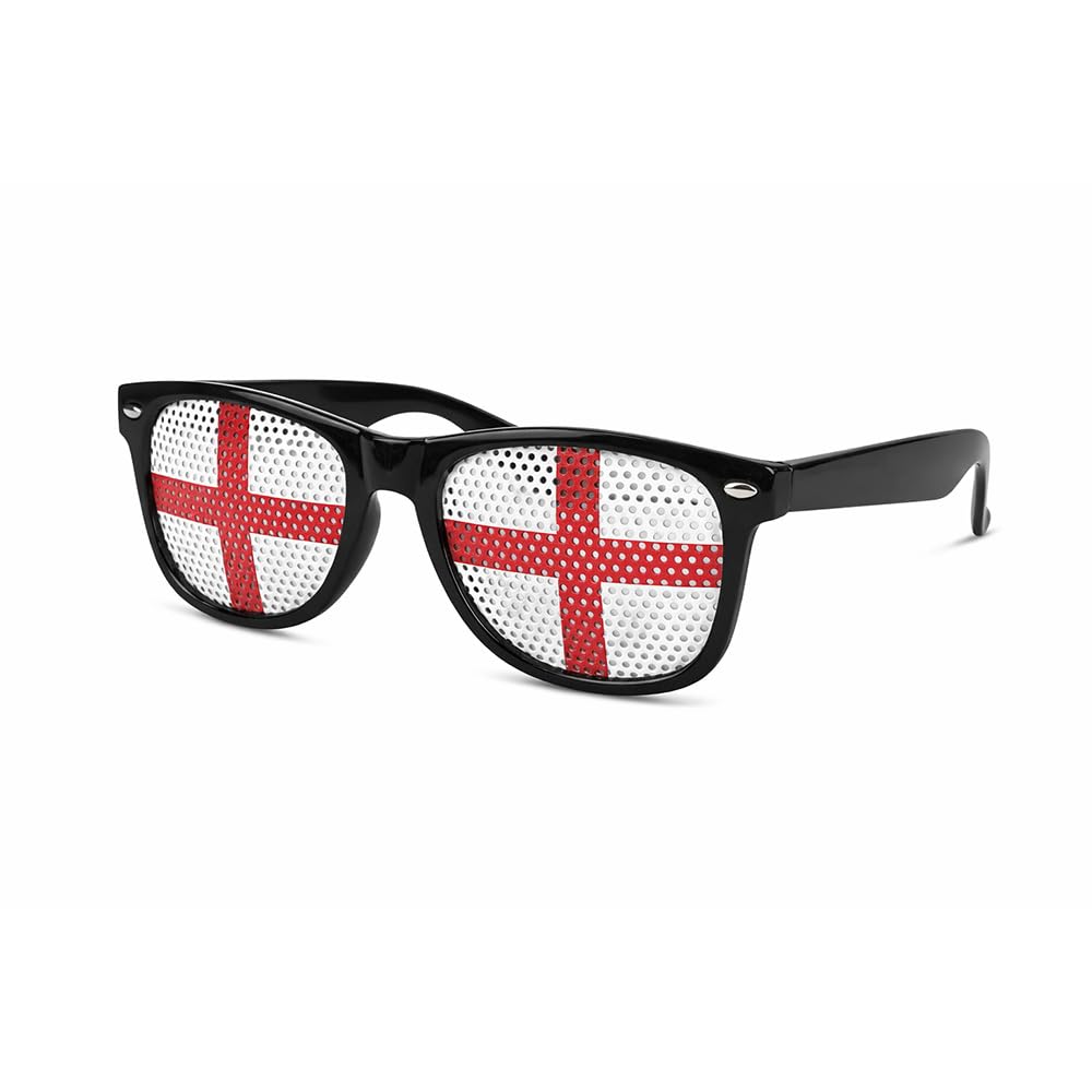 Tudegy England Glasses,England Sunglasses Boys Girls, Football World Cup Glasses, Football Eyewear Party Accessory for Childrens (B Black) — image 1