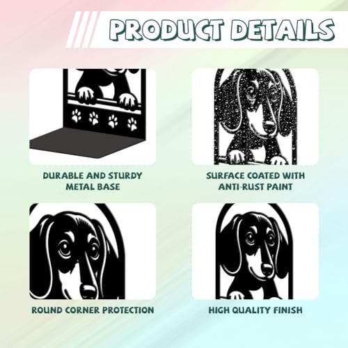 Sujetalibros decorativo moderno Peacoblue perro salchicha el regalo perfecto para lectores 4
