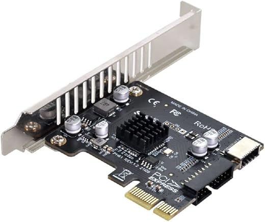 Cablecc 5Gbps Type-E USB 3.1 Front Panel Socket & USB 2.0 to PCI-E 1X Express Card VL805 Adapter for Motherboard