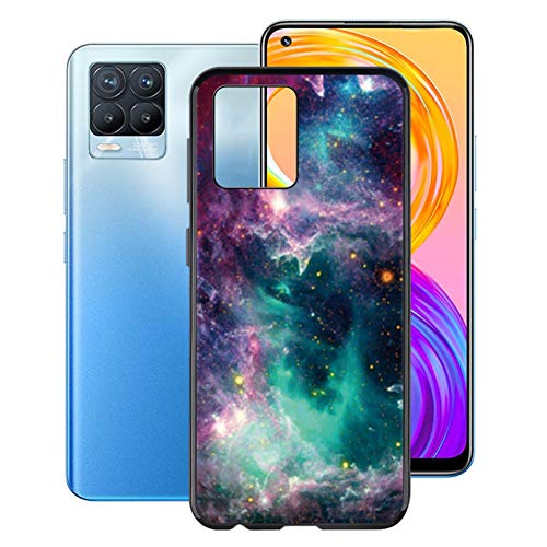 HHUAN Funda para Realme 8 RMX3085 (6.40"), Negro Ultrafino Suave Silicone Carcasa de Protección, Anti Rasguño TPU Bumper Fundas Cover Case para Realme 8 RMX3085 - WMA33