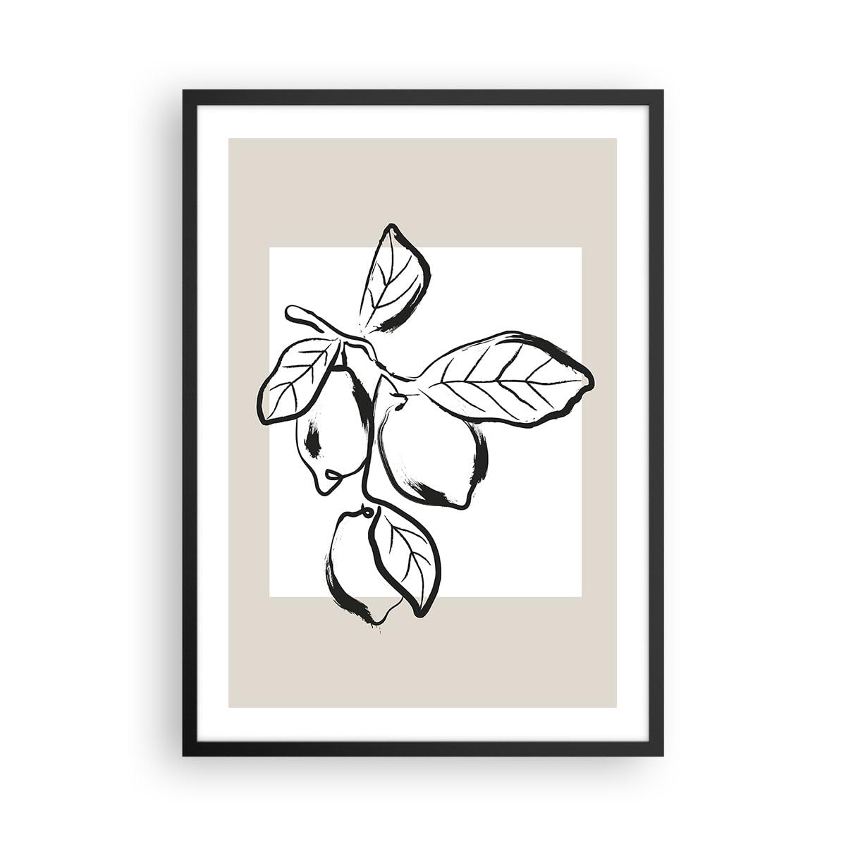 ARTTOR Poster Wandbild Kunstdruck 50x70cm Botanik Küche - 6145 - P2B | Vertikal mit schwarzem Rahmen Wohnzimmer Schlafzimmer Küche Büro Wanddeko Kunstposter ARTTOR