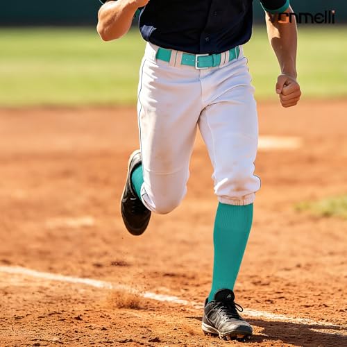 Image of VONMELLI Youth Baseball Belt and Socks Combo, Elastic Softball Belts and Socks for Boys and Adult (2 Pairs of Socks & 1 Belt)