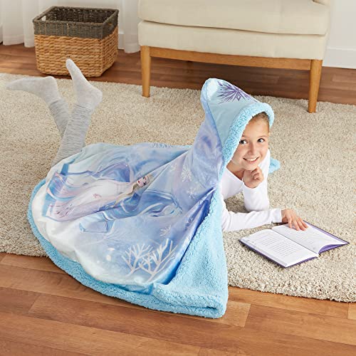 Franco Frozen Elsa Kids Bedding Plush Snuggle Wrap Hooded Sherpa Blanket, 31" X 54", (Official) Disney Product #TOP6