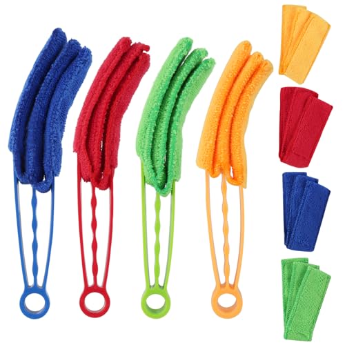【Materiali di alta qualità】: la pulizia persiane è realizzata in plastica resistente e fodera in microfibra bifacciale, che assorbe efficacemente acqua e polvere. Garantisce una presa comoda, riduce i costi di pulizia e riduce al minimo l'impatto ambientale, offrendo una lunga durata.
