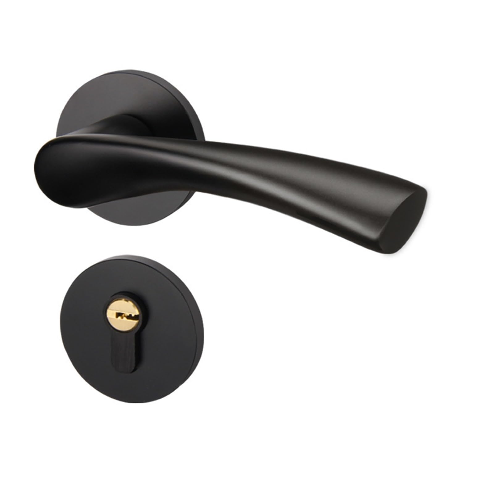 NYRXRYTCA Silent Door Lock Indoor Door Lock Room Solid Wood Door Handle Household Black Split Lock(Yahei)