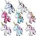 Produktbild 8 Packungen 3D Einhorn Luftballons Walking Tier Luftballons Aluminium Folie Luftballons für Hochzeiten Geburtstag Abschluss Baby Dusche Braut Geburtstag Dekorationen, 8 Stile