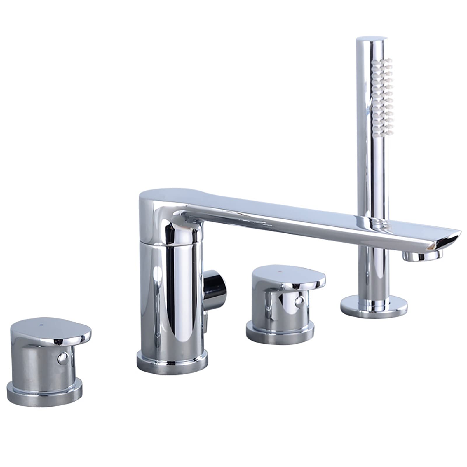 Rubinetto per Vasca Uscita Acqua Girevole Rubinetto per Vasca Miscelatore per Vasca Acqua Calda e Fredda Aeratore Riempitore per Vasca Rubinetto per Vasca con Doppia Maniglia in Ottone con doccetta