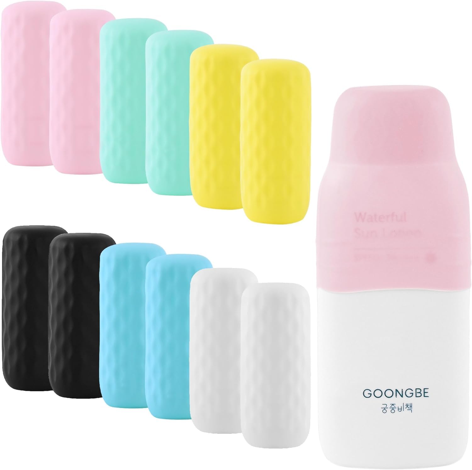 Elastic Sleeves for Leak Proofing, 12Pcs Thickened Silicone Leak Proof Sleeves for Travel Containers in Luggage for Women Men, Fit Most Lotion Shampoo Wash Body Bottles, Travel Accessories Luggage