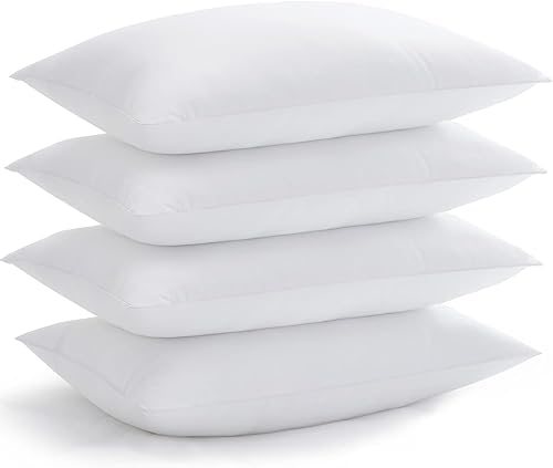 Juego de 4 almohadas suaves y esponjosas de tamaño estándar para dormir de 20 x 26 pulgadas, almohada hipoalergénica, agradable a la piel, lavable a