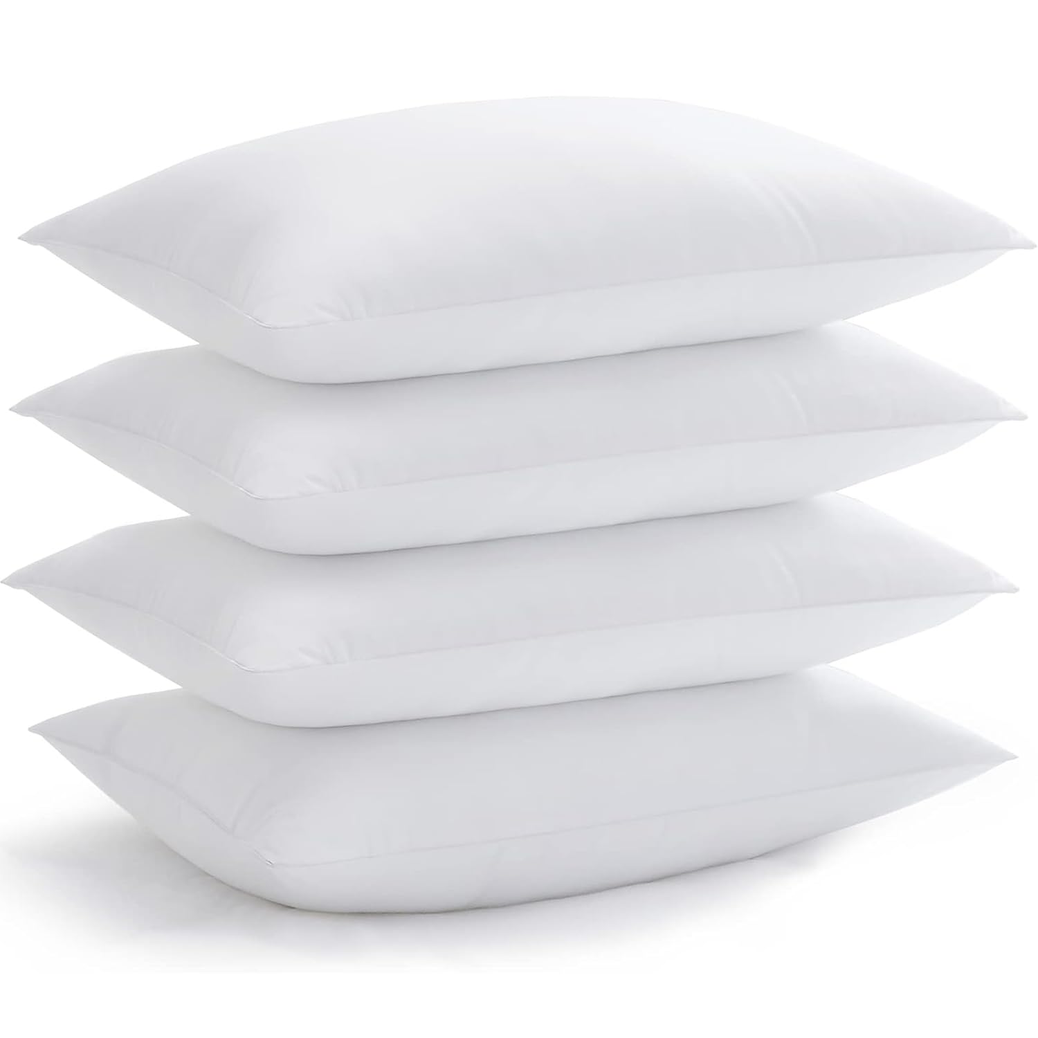 Fluffy Soft Bed Pillows Standard Size Set of 4 Pack for Sleeping 20x26inches Stomach Back Sleeper, Pillow Hypoallergenic Skin Friendly Machine Washable
