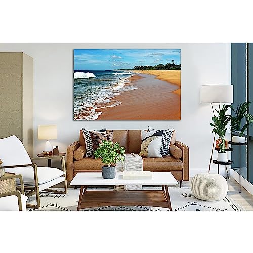 Toile tropicale beach contre les murs vides grand format 140x90
