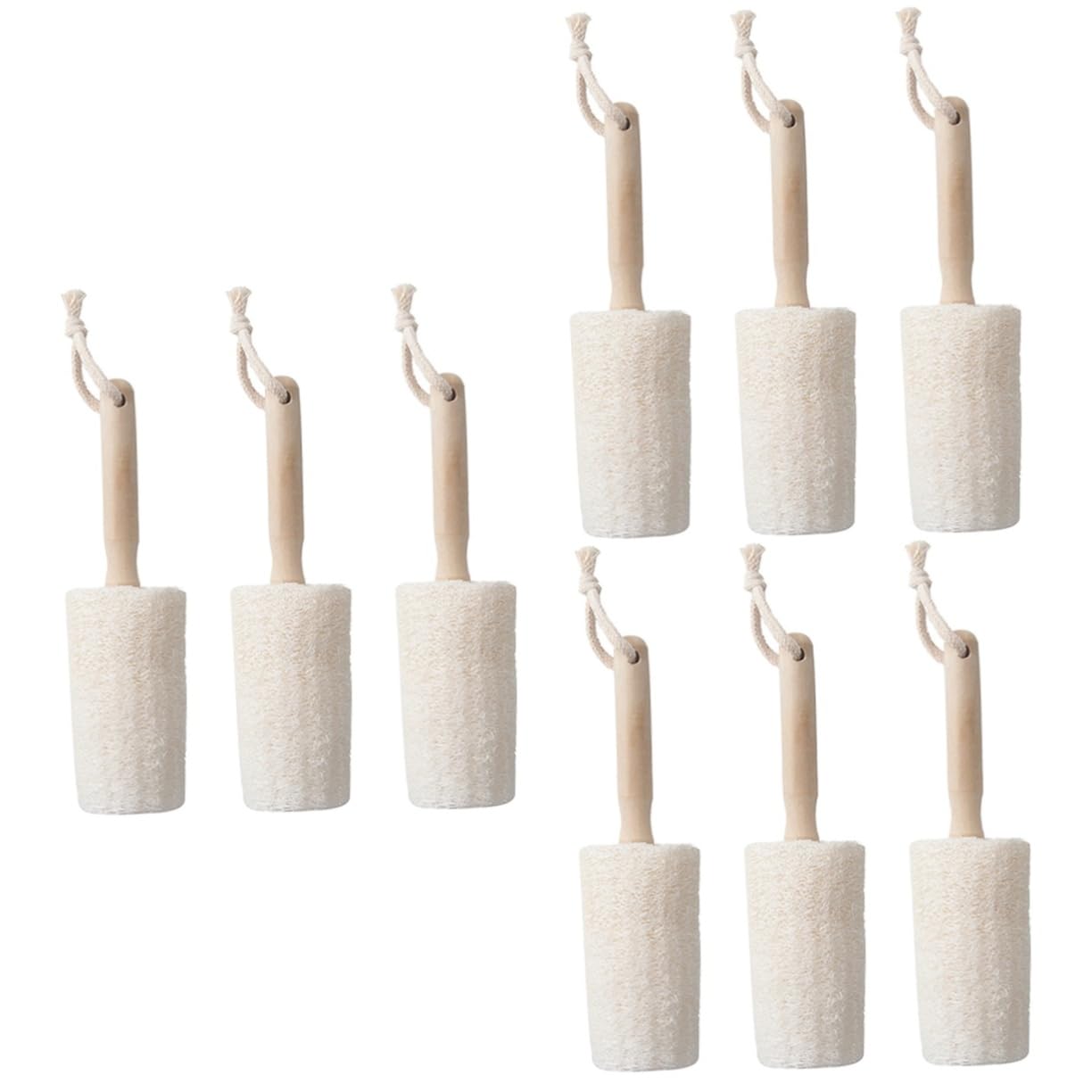 IMIKEYA 3 Set Spazzola Per La Pulizia Della Luffa Spazzola Per La Pulizia Delle Pentole Scovolino Da Cucina Detergente Per Bottiglie D'acqua Spazzola Da Cucina Di Legno Beige 3 Pezzi * 3