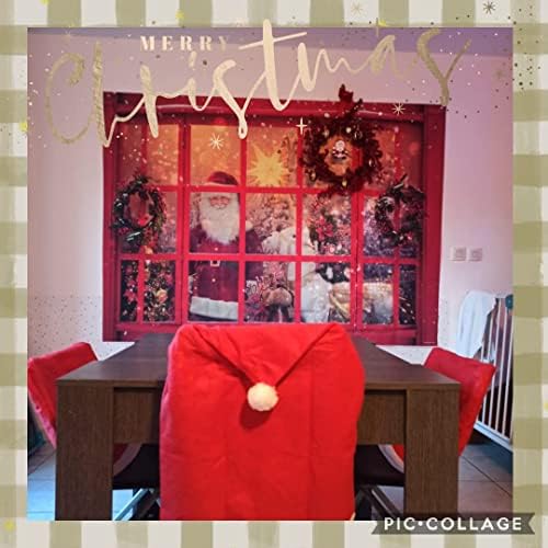 Christmas Santa Photography Backdrop Store Window Decoration Winter Holiday Photo Booth Background 7X5FT