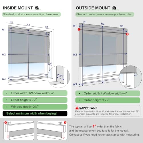 Motorized Blinds with Remote Control, Blackout Roller Shades, Custom Smart Blinds with Valance, Cordless Electric Window Blinds & Automatic Shades(White,23 Wx72 H)