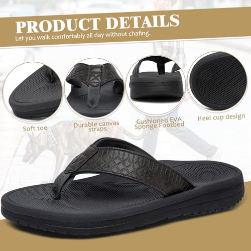 Flip Flop for Men Lightweight Summer Beach Sandals with Arch Support Comfortable Waterproof Non-Slip Sole Cushion Slip on Slippers Indoor Outdoor2