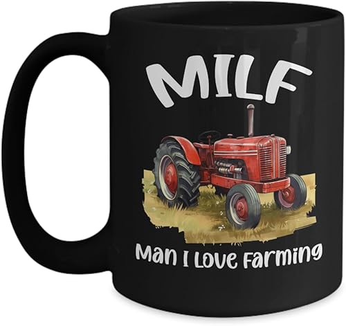 Miniatura 3 de Milf Cup Man I Love Farming Farmer Mug Black, Gifts For Farm Women Sexy Idea For Wife, Farm Mom Life Tractor Mug Country Girl Girlfriend Anniversary