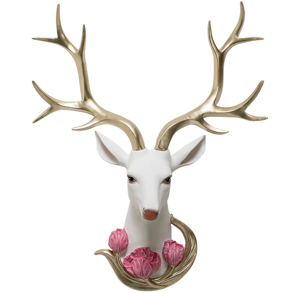 Décoration murale salon avec tête de cerf porte-bonheur pour entrée accueillante