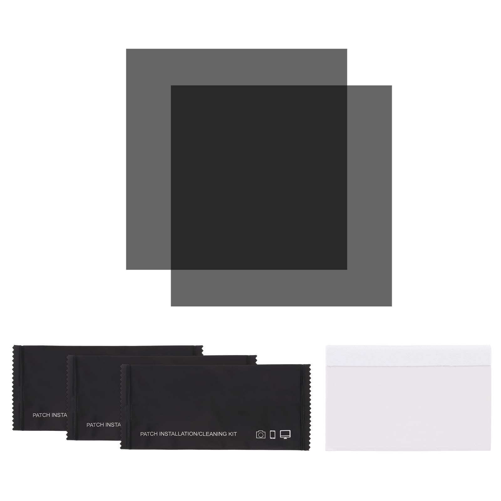 Photo 1 of uxcell 2 Set Polarized Film, 3 x 3 Inch Universal Adhesive Polarized Sheets Linear Polarizing Filter with Cleaning Kit Scraper for LCD Screen Repair Physics Education (80x80mm)