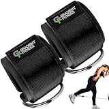 Gradient Fitness Ankle Straps (2 Pack) | Ankle Strap for Cable Machine, Ankle Bands for Working Out, Cable Ankle Strap, Cable Machine Attachment, Ankle Cable Attachments for Gym (Black & Black)