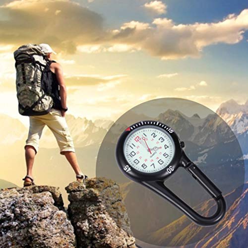 Scicalife Mochila de relógio de quartzo com clipe para cinto que brilha no escuro unissex relógio de