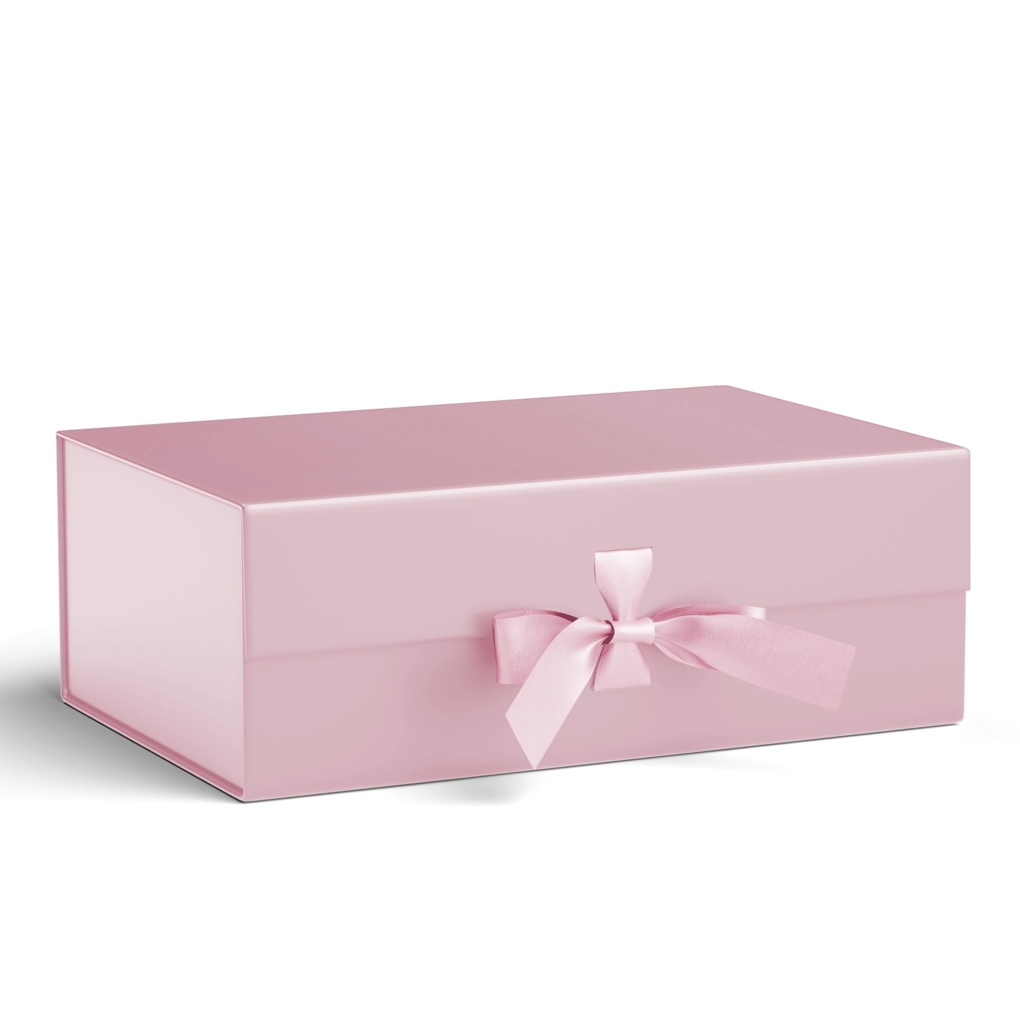 Boîte cadeau blanche avec couvercle à fermeture magnétique - 30,5 x 15,2 x 10,2 cm - Boîte cadeau de luxe pour emballage cadeau, demoiselle d'honneur, boîte cadeau d'anniversaire