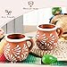 Baderke 4 Pack Mexican Pottery Mugs Mexican Coffee Mugs Clay Cups for Women Men Birthday Graduation Wedding Holiday Parties Gifts, White Terracotta Design, 12 oz