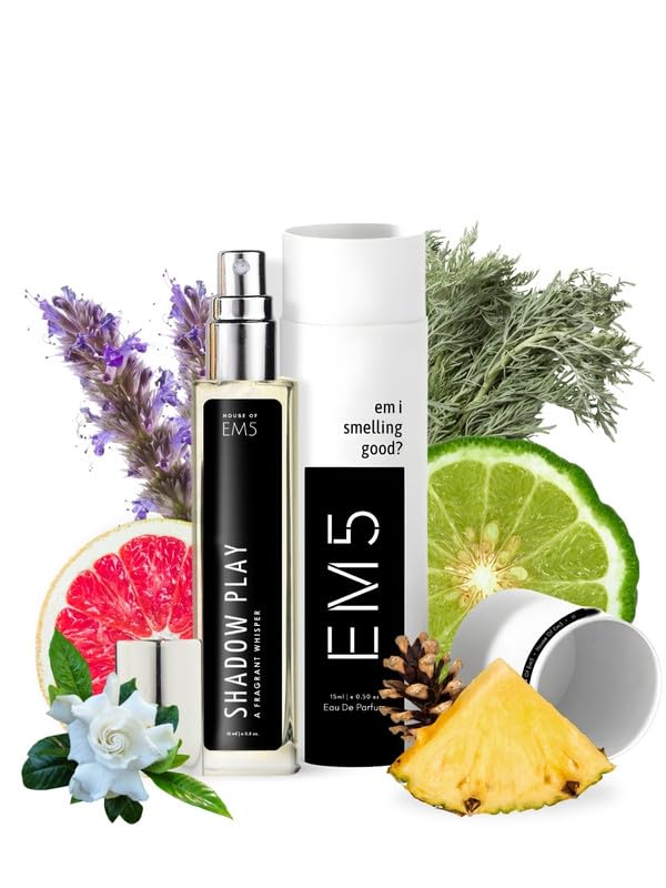 EM5 Shadow Play Unisex Perfume | Earthy Woody Sweet Citrus | Eau De Parfum Spray for Men & Women | Luxury Gift for Him/Her | 15 ml