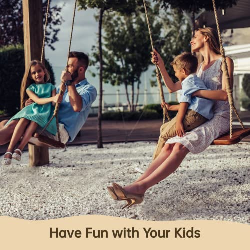 Wooden Tree Swing,500lbs Load Capacity Wooden Swing for Adults & Kids,Adjustable Height,Waterproof Hanging Swing Seat for Indoor,Outdoor,Backyard,Garden,Playground (Adult)