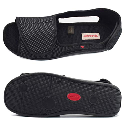 W&LESVAGO Diabetic Sandals for Men Wide Width Open toe Walking Sandals Comfortable Men Slippers for Plantar Fasciitis Arthritis 5