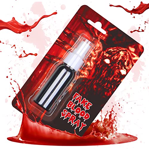 Fake Blood Vampire Halloween Makeup, Washable Bloody Mary Fake Blood Spray for Clothes Face Body Paint Realistic Halloween Blood for Zombie Vampire Monster Makeup Cosplay, Realistic Blood Splatter 1oz
