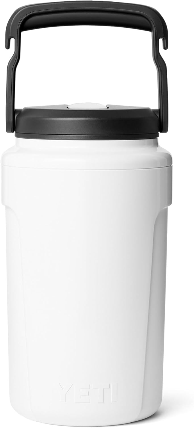 YETI Silo Half Gallon Insulated Straw Cap Water Jug – Leakproof, Lightweight Sports Bottle with Fence Hook Handle – Keeps Drinks Ice-Cold – Ideal for Gym, Sports & Tournaments, White