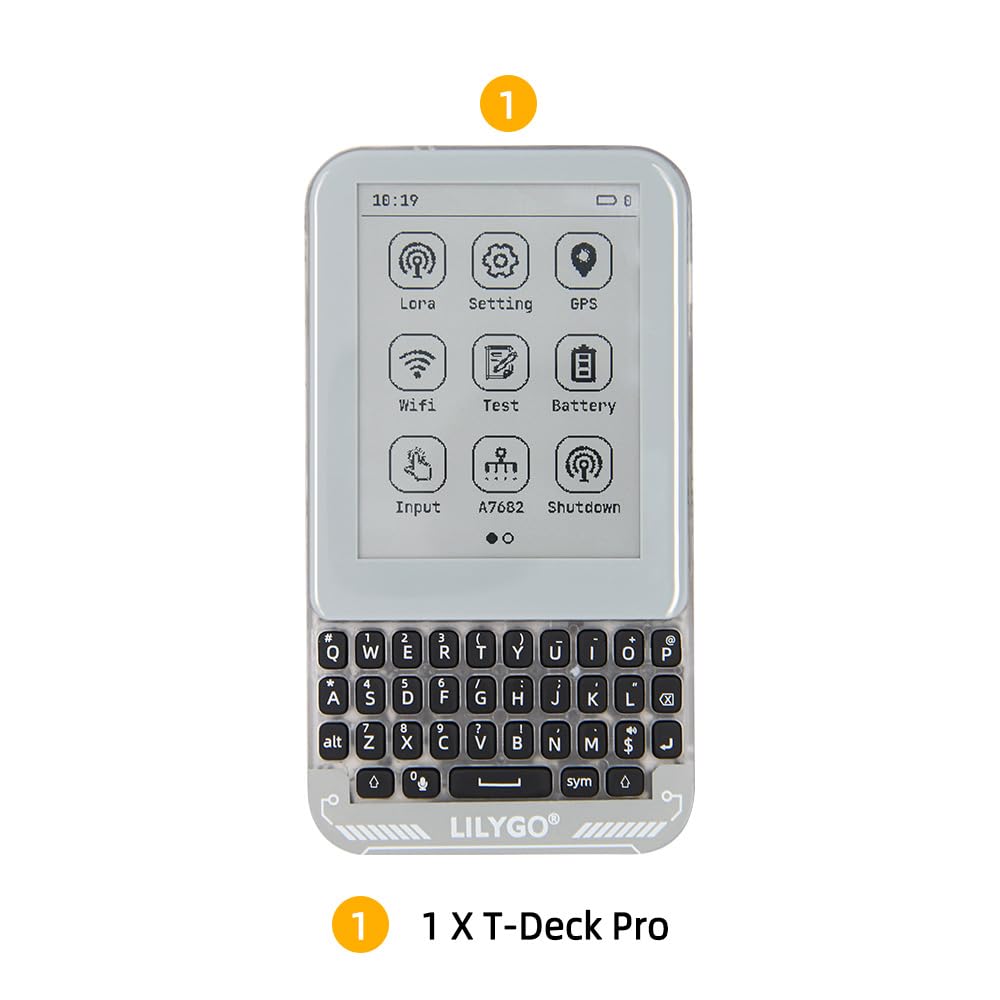 LILYGO T-Deck Pro SX1262 LoRa 868 MHz GPS Wireless Module TTGO Placa de desarrollo con 3,1 pulgadas Ultra Wide Viewing Low Power E-Paper incorporada (PCM5102A Meshcore Firmware)
