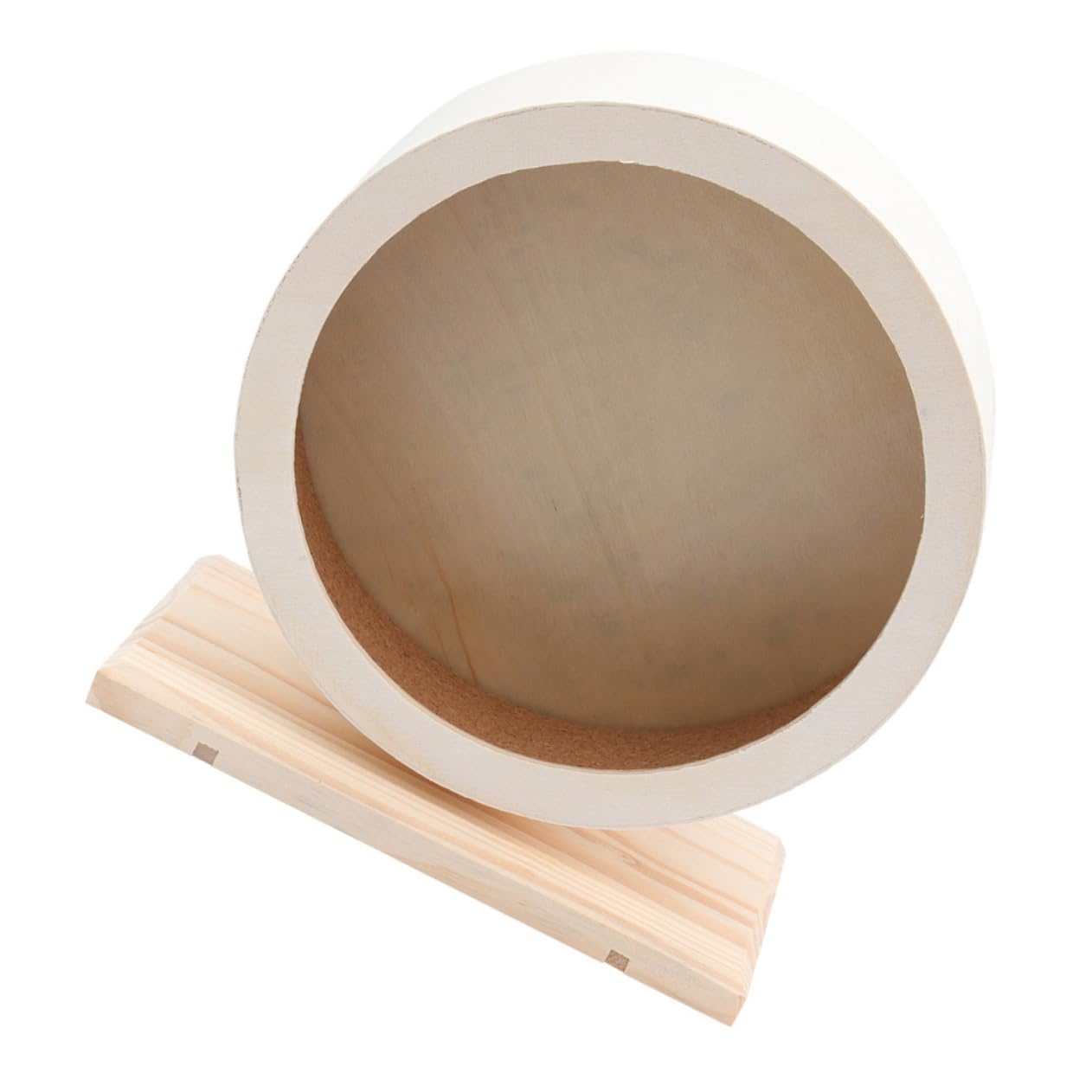 Roue d'exercice Silencieuse en Bois pour Hamster Beige