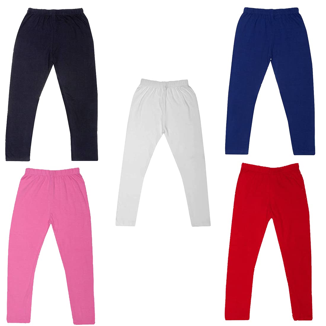Tik Tok Wears Cotton Plain Leggings for Girl's Pack of 5-image-0