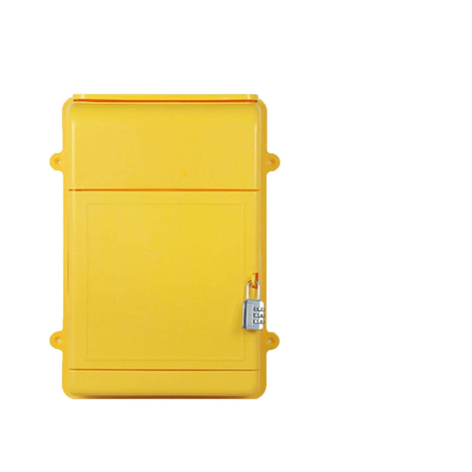 Wall Mount Mailbox Wall Hanging Mailbox Post Box With Code Lock Donation Postbox Drop For Envelopes(Yellow)