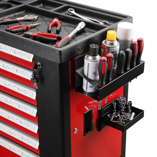 Image of Mayouko Magnetic Toolbox Shelf, Tray and Holder, 4-Piece Magnetic Toolbox Tray Set Tool Box Cabinet Side Shelf Storage, Workshop