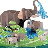 HALATADA Elephant Pop Up Card for Mom,6'x 8' Mother Birthday from Daughter, Son, Kids, Husbands, Mothers Day Card, 3D Popup Anniversary Greeting Card for Women, Wife