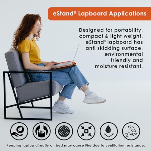 Image of Lap Board for Study | Home | Dining | Office | Laptop | Computer Desk | Reading & Writing | Multi-Purpose | Made in India | (MENDARIN, CUSHION-14X18-MENDARIN)