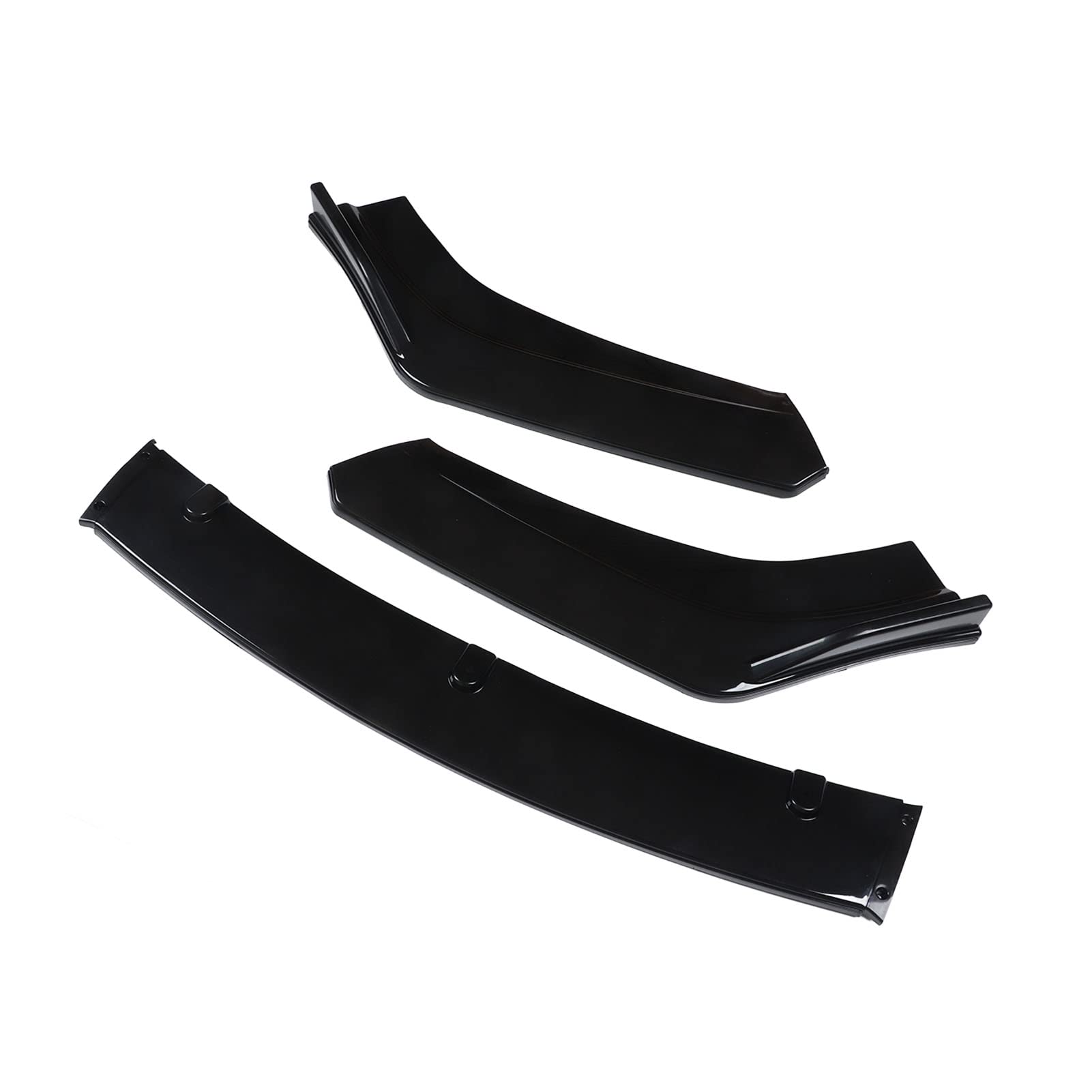 Kit Splitter Labbro Paraurti Anteriore Universale Nero Lucido - Kit Corpo Spoiler Anteriore 3 Pezzi Ad Alta tenacità per Tutti i Veicoli