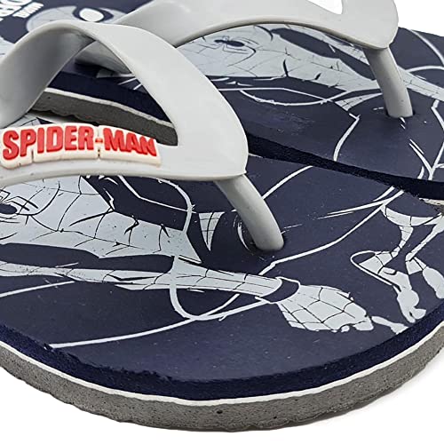 Image of Kidsville Spiderman Printed Blue Flipflops for Boys