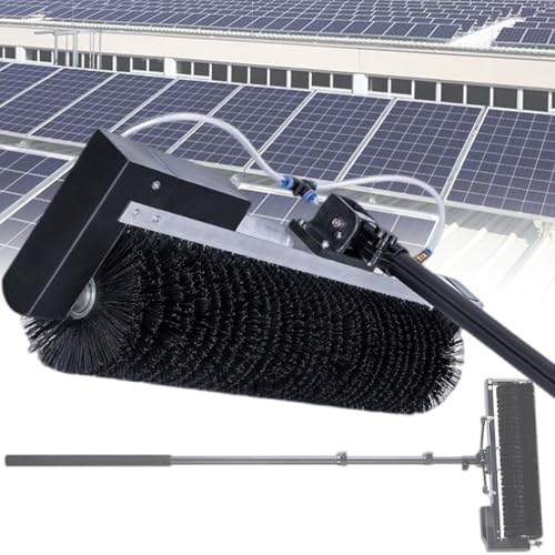 屋外ガラス洗浄用ウォーターブラシ、電動ソーラー太陽光発電パネル洗浄機ハンドヘルド、3.5m 5.5m 7.5m調節可能アルミポール付き、デュアルユース-3.5m/11.4フィート,Wired-5.5m/18ft